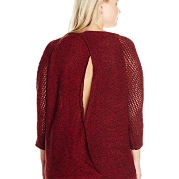 Jessica Simpson Red Off-the-Shoulder Sweater - Picture 2 of 14
